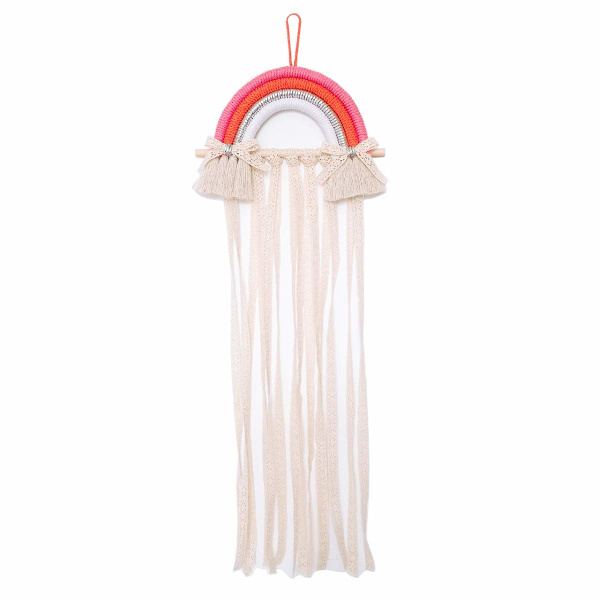 Regnbue Tassels Hår Bånd Holder Hængende Pink Orange