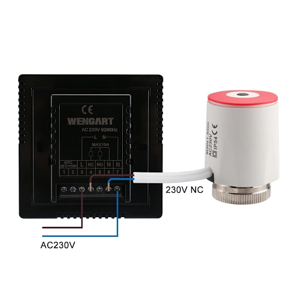 Gulvvarme Touch Button Varmetermostat, Energibesparende og nem at bruge AC230V 10A til gulvvarme Sort