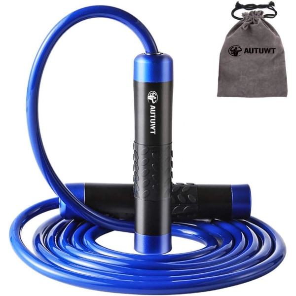 Viktad Hopprep, Tung Hopprep Justerbar Längd Lager Tangle-Free Hopprep För Vuxen Fitness, Träning, Cardio Träning（Blå） Blue