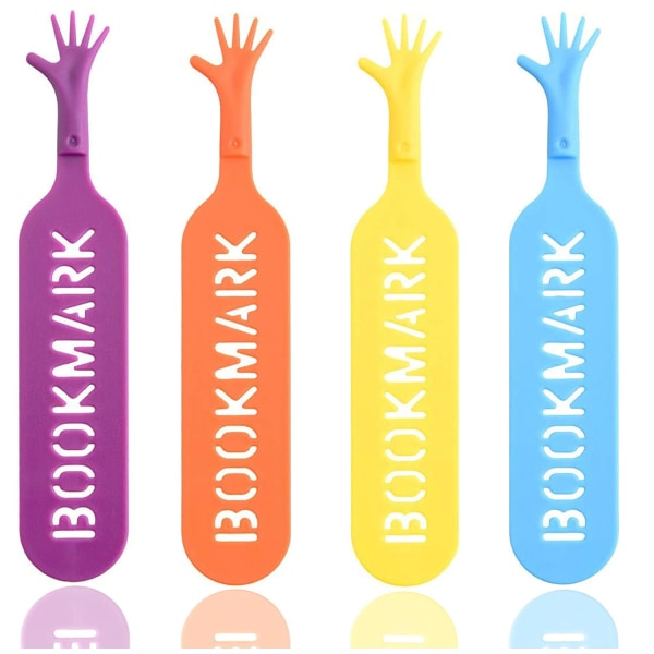 Bokmerke, 4 STK 3D tegneseriebokmerke Håndbokmerker for menn Kvinner Barn Studenter, morsom silikonbokmerke
