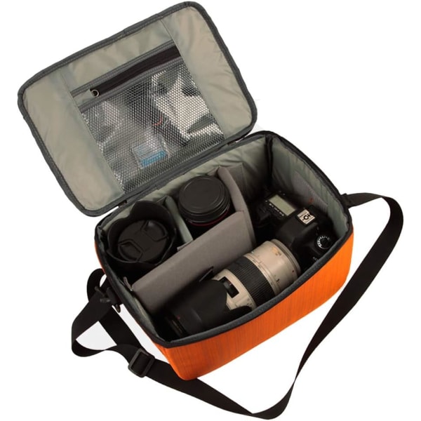 Vandtæt stødsikker skillevæg Polstret kameratasker SLR DSLR beskyttelsesetui med tophåndtag og justerbar skulderrem til DSLR Shot Lens (orange) orange