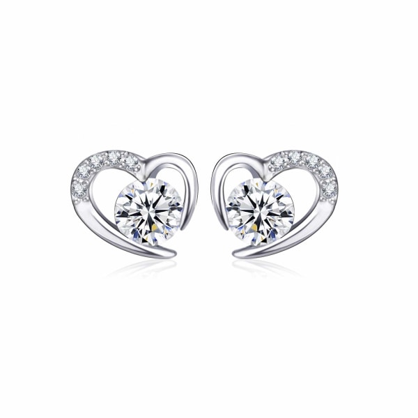 Silverörhängen för kvinnor, loving heart infinity örhängen silver s999, 5A zirconia, damsmycken, presenter för kvinnor jul
