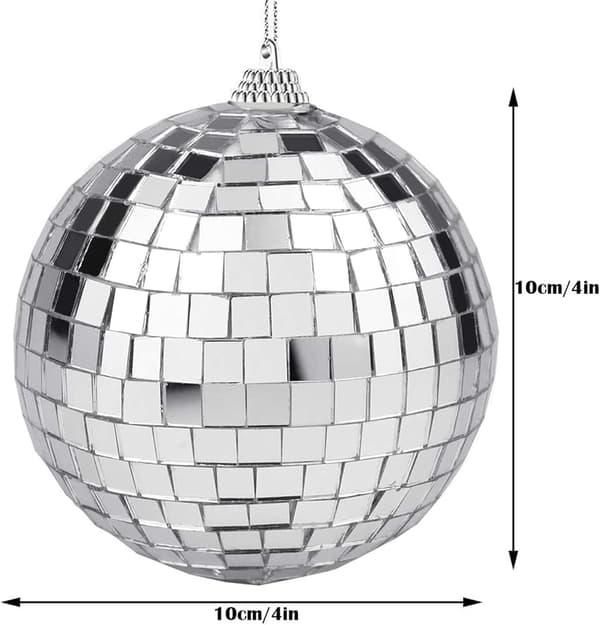 Diskokule 10cm 4 stk Juletre Bryllup Bursdagsfest Dekor Lys Effekt