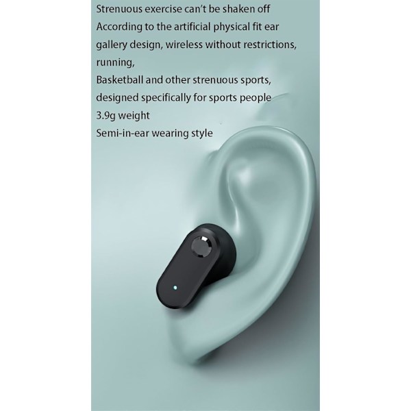 Bluetooth-hodetelefoner Trådløst headset Bluetooth-headset, IPX5 Vanntett, Dobbel mikrofon Talking Noise Cancellation, Med lading-svart