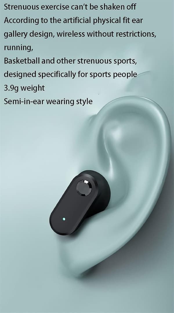 Bluetooth-hovedtelefoner Trådløst headset Bluetooth-headset, IPX5 Vandtæt, Dobbelt Mikrofon Talking Støjreduktion, Med Opladning-sort