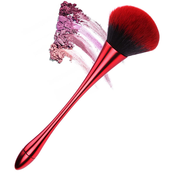 Large Powder Mineral Brush Nail Art Dust Brush Foundation Makeup Brush Powder Brush og Blush Brush til daglig makeup (rød) Red