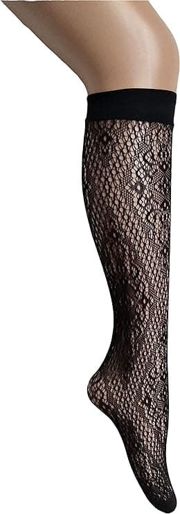 Dame Fishnet Strømper Krystal Blonder Strømper 6 Par Knæhøje Strømper Blonder Strømper Blonder Strømper Gotiske Sommer Sorte