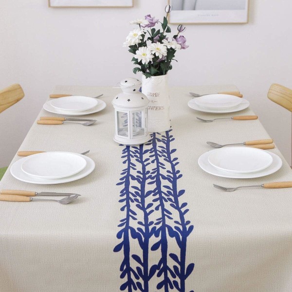 Aftørbar dug PVC plast dug Tør af Vandafvisende firkantet dugbeskytter til køkken picnic udendørs indendørs (137x137 cm, Rattan)
