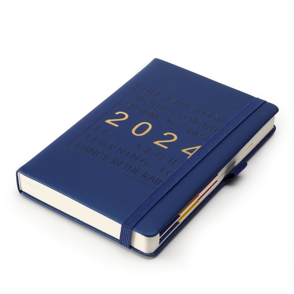 2024 Diary Planner A5,Weekly&Monthly Planner Thick Paper,Yearly Agenda Week to View Diary From Jan-Dec 2024 (A5, Dark blue)