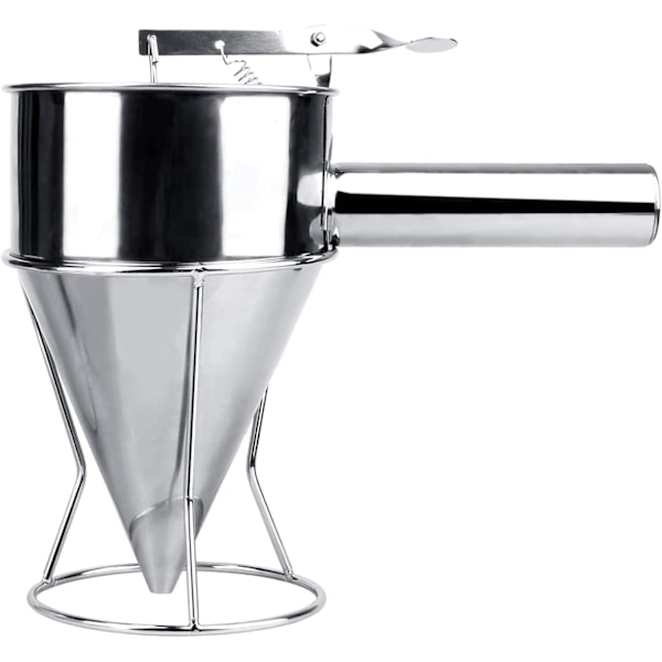 Pandekagedej Dispenser, Rustfrit Stål Traktbagedispenser med Stativ, Stor