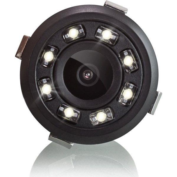18,5 mm integrerad bakre kamera，Minibackkamera med 8 LED-lampor， Betraktningsvinkel: 170° + RCA-anslutning + Vattentät + DC 12V
