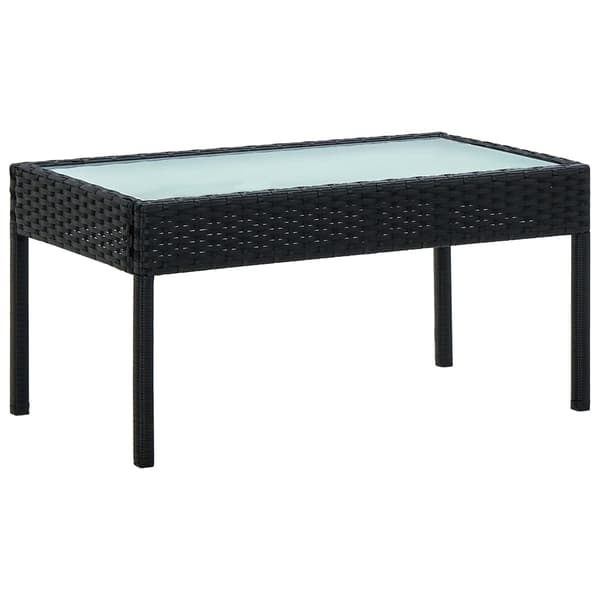 vidaXL Havesæt med hynder 4 dele polyrattan sort black