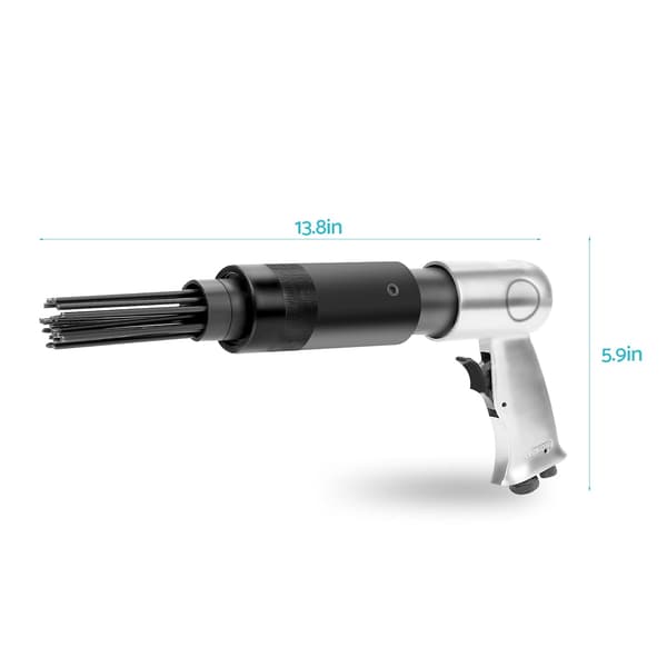 Luftnåls rustfjerner, 19 nåle 3000 RPM nålepistol pneumatisk nålerustfjerner 1/4\" 10 CFM 35 cm