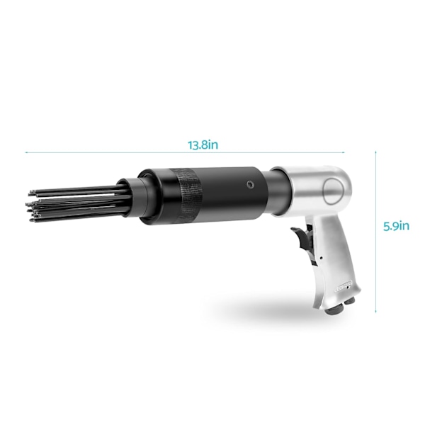 Luftnåls rustfjerner, 19 nåler 3000 RPM nålepistol pneumatisk nål rustfjerner 1/4\" 10 CFM 35 cm