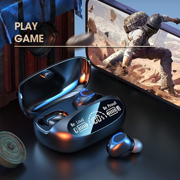 Langattomat kuulokkeet, Bluetooth 5.2 Tehokas Basso True Wireless Kuulokkeet, IPX7 Vedenkestävä USB-C Painikeohjaus HiFi-ääni Korvassa CVC8.0 Tekniikka Melu