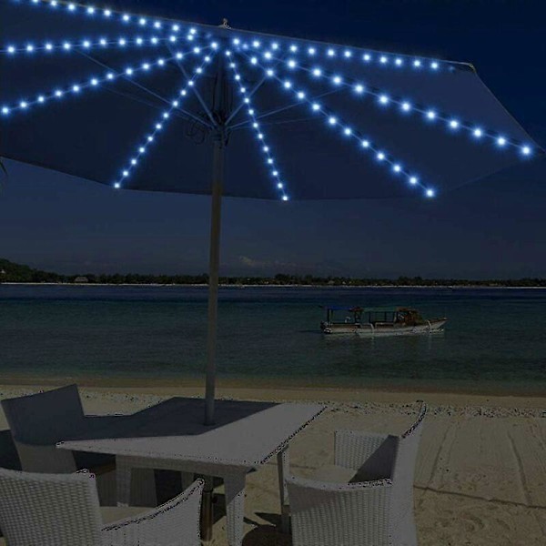 Solcelle Parasoll Lyslenke - 104 LED - med Fjernkontroll - 8 Moduser - IP67 - Vanntett - for Fest, Jul, Halloween