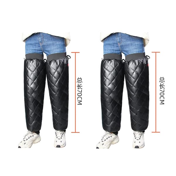 par vinter knäskydd motorcykel, 70 cm tjocka knäskydd, termiskt foder, knäskydd med dragkedja, benskydd, knäskydd, varma benvärmare white+black