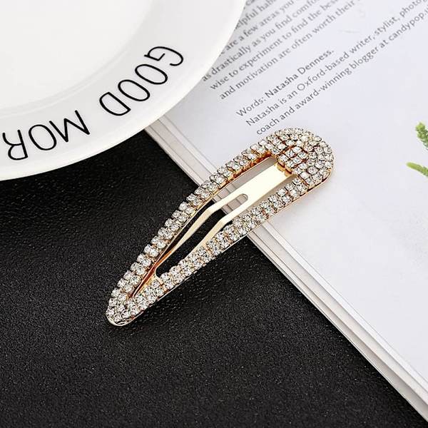 4 st Rhinestone Snap Clips Large silver,gold