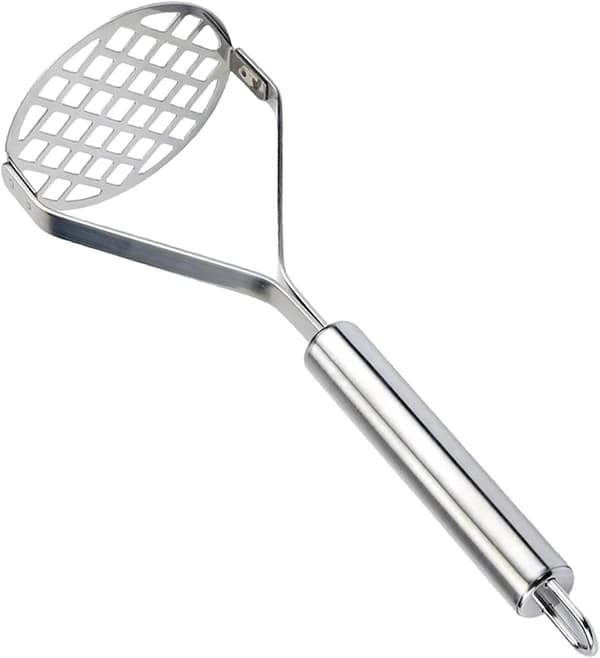 1 stk Kartoffelmoser i rustfrit stål | Kraftig madknuser | Ergonomisk håndtag for ubesværet mosning