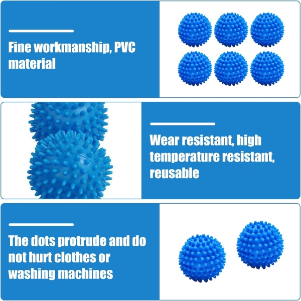 Pcs tygmjukgörande boll torktumlare tvättboll kläder tvättboll rengöringstillbehör för mjuk tvätt blå