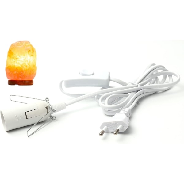 Kabel til saltlampe med kontakt - E14-1,8 m - Fatning til saltlampe, Hvid White