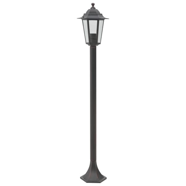 vidaXL Trädgårdslampstolpar 6 st E27 110 cm Aluminium Brons brown Brun