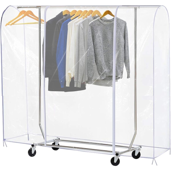 Clothes Rack Cover, Transparent Dustproof with Durable Zippers and Waterproof Protection (S: 120x50x150cm)