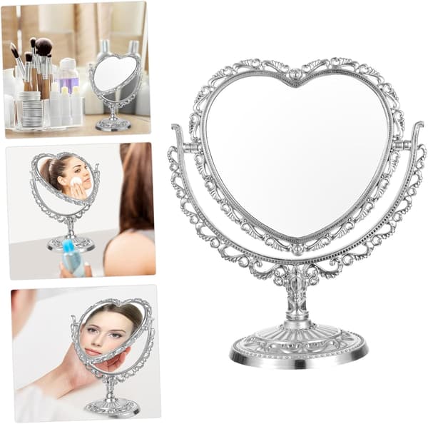 Dubbelsidig spegel, sidospegel, sminkbordsspegel retro sminkbordsspegel