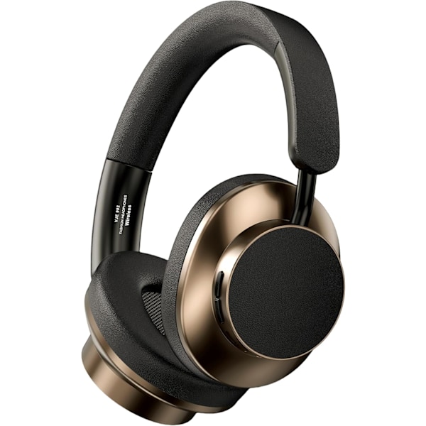 Bluetooth 5.3 Trådløse Hodetelefoner med Kraftig Bass og Stereolyd, Justerbart Hodebånd Over-Øre Hodetelefoner med Lang Batteritid (Svart)
