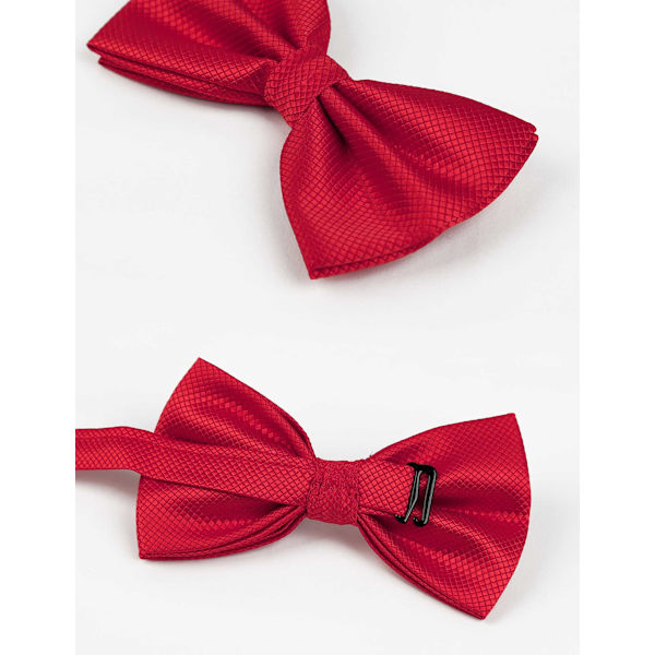 Herr Solid Färg Fluga Polyester Förknuten Bröllop Fluga Red