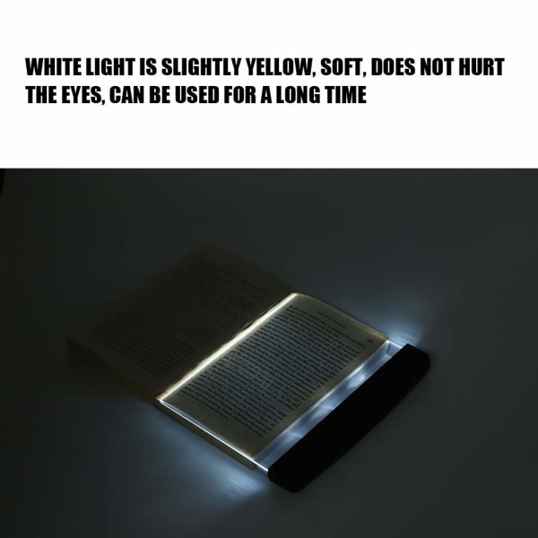 LED-boklys i bok, LED-lesende lyslampebord med avtakbar sideklemme, øyebeskyttelse Bok-nattlys for nattlesing
