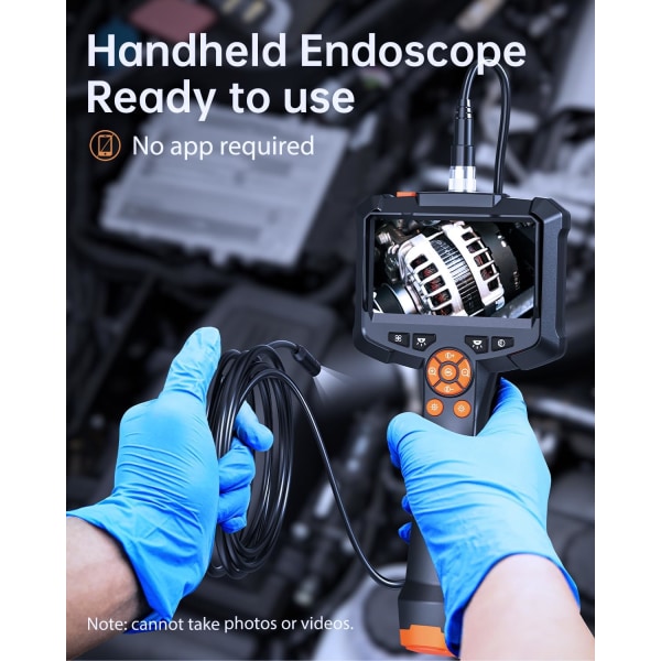 8mm endoskopkamera, inspeksjonskamera 4.3 IPS-skjerm 1080P HD endoskopkamera, endoskopkamera, IP67 vanntett (10m) 5m