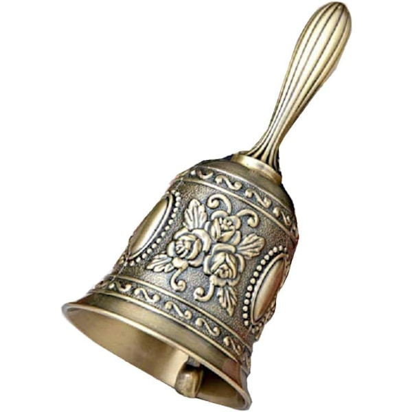 Gyllene äppel retro ringklocka antik handklocka brons middagsklocka restaurang serviceklocka mässingsklocka bröllop klassrum kyrkklocka