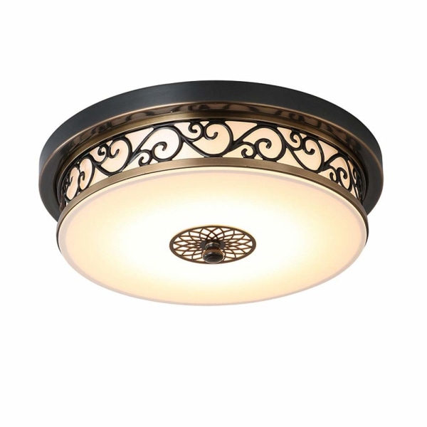 24W LED antiikkikattovalaisin käytävälamppu Retro kattovalaisin Vintage pyöreä muotoilu metalli rauta lasi lampunvarjostin olohuone 40 cm