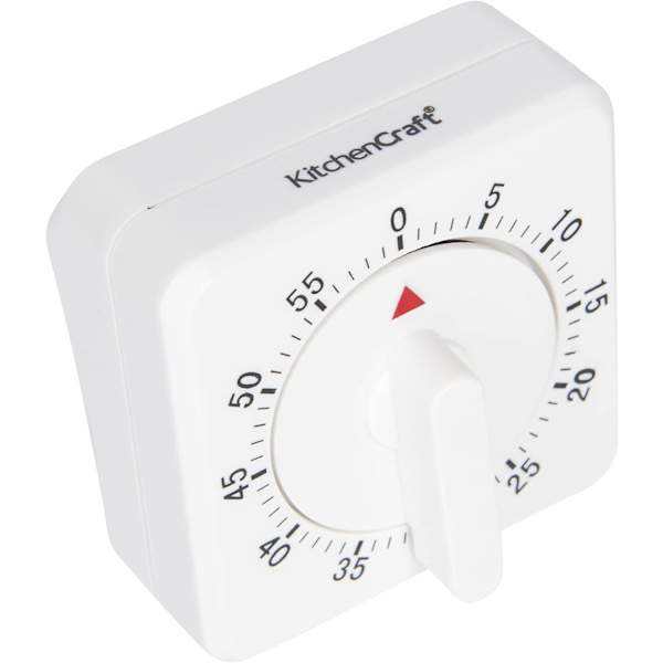2-pack kökstimer, 60 minuter, vit 2pc