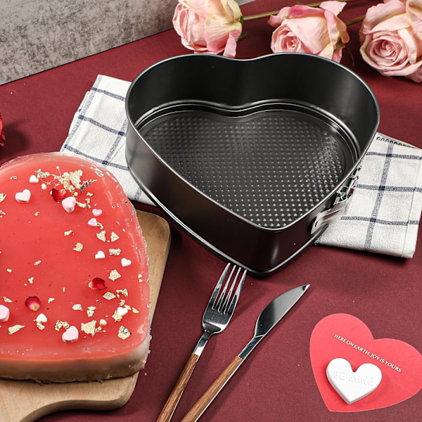 2 stk hjerteformet springformform 9 tommer nonstick hjerte ostekakeform, stor hjertekakeform, valentinsdagsbaking