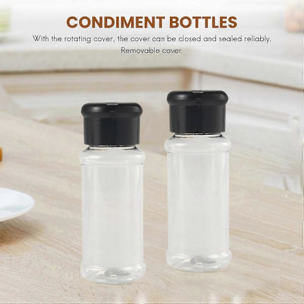 20 st/set 100 ml Salt- och pepparströare Svarta Kryddburkar Pepparströare Grillkrydda Kök