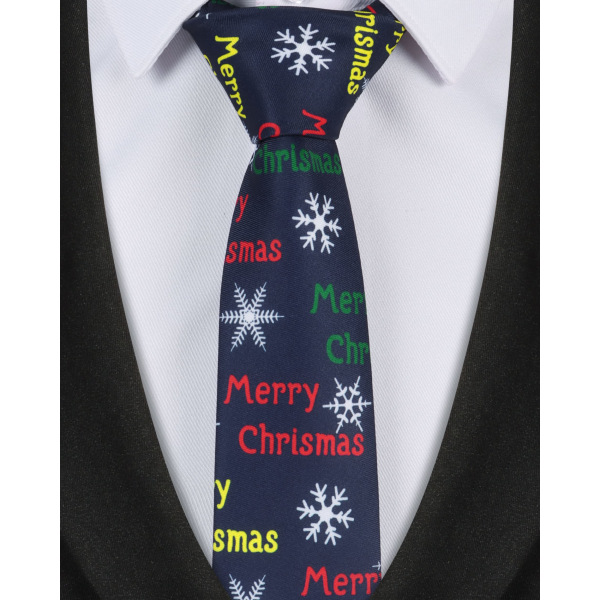 Joulusolmiot miehille, miesten joulusolmiot Joulupukin solmiot Joulusolmiot Juhlasolmiot Holiday Solmiot Navy blue Snowflake