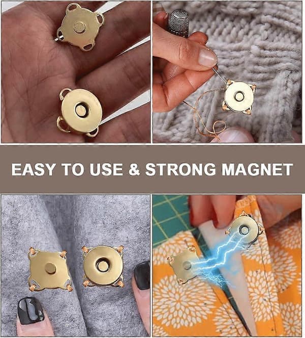 20 Magneettista nepparia, nepparit ompeluaukkoilla