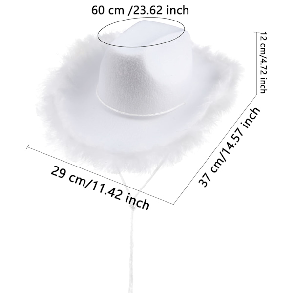 4-pack Cowboyhatt Western Damhatt med Fjädrar Rosa Fjäder Cowgirlhatt med Justerbar Halsdragsnöre för Vuxna Födelsedagspresenter