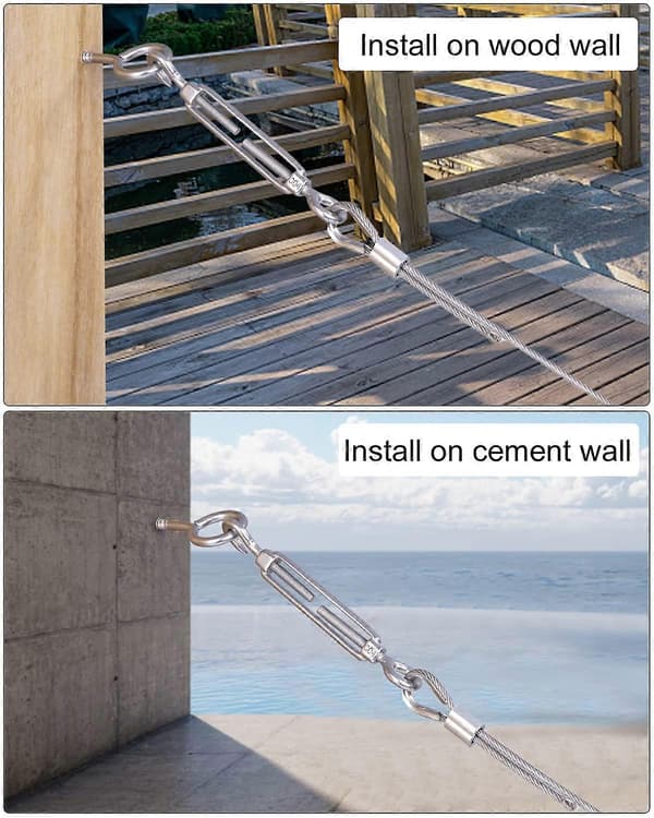 Rustfri stålwire, stålkabelophængssæt, PVC-belagt tørresnor