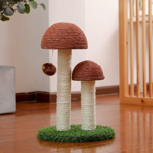 Vej Champignon Kradsetræ til katte, Sisal Kattekradsetræ med bold 36cm
