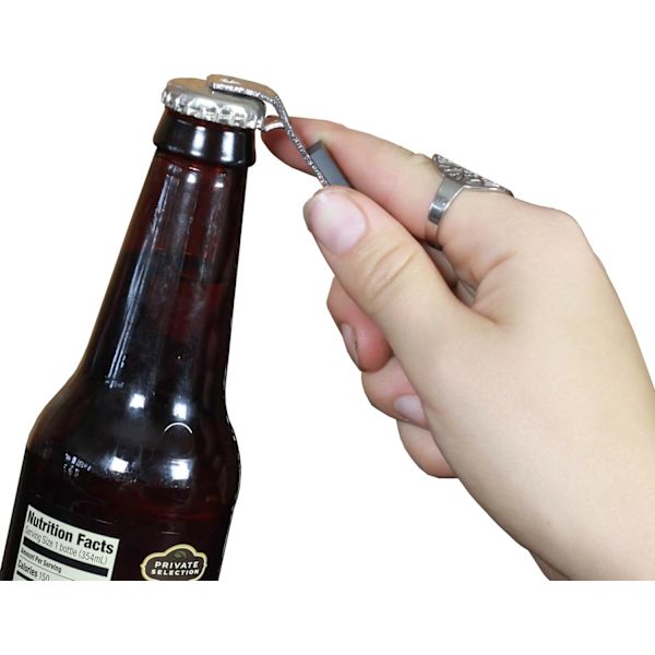 Välj hållbar pläterad järnflasköppnare/burköppnare med magnet, 4,5 tum lång, 2-pack, grå