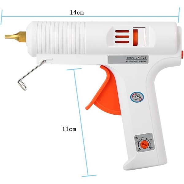 Limpistol, justerbar temperatur smeltepistol utløserpistol, fleksibel full størrelse for DIY-håndverk og rask reparasjon