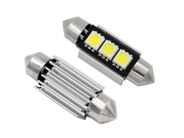 C5W SV8.5 LED-pære Canbus, 39 mm, blå, 2-pak. 39mm Blå 2-pack 8