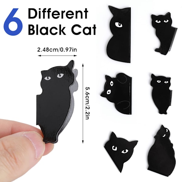 Magneettiset kirjanmerkit, 6 kappaletta lajiteltuja söpöjä kirjanmerkkien pidikkeitä Kawaii-kissan magneettisivumerkit 1
