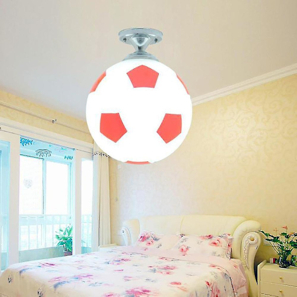 20cm Fodbold Loftlampe - LED Loftlampe til Indendørs Bar, Børneværelse, Soveværelse red