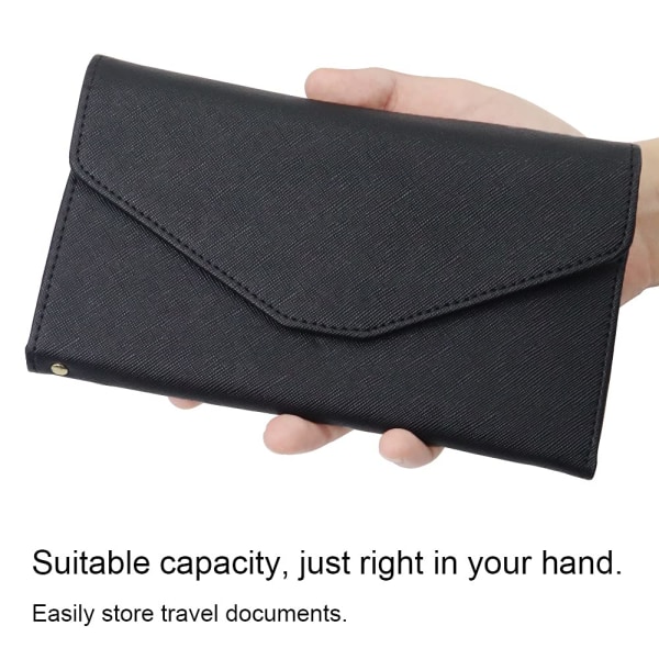 Multi-purpose rejsepung, RFID-blokerende rejsepung Pasholder, dokumentarrangør Pascover til pas, kreditkort (sort) Black