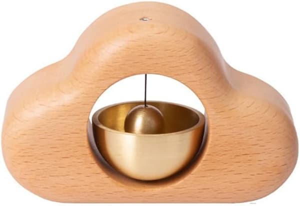 Trä suddörr vindklocka magnetisk dörrklocka kylskåpsmagnet inflyttningspresent öppningspåminnelse (1 st)