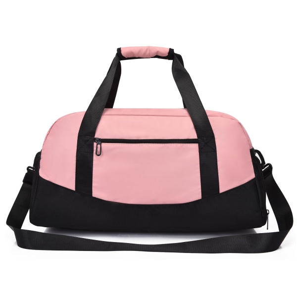 Treningsveske Kvinner Menn Reise Duffels Bag med skorom og våt lomme Reise Duffel Bag Holdall Tote Bærebagasje Overnattingsveske (rosa) Pink